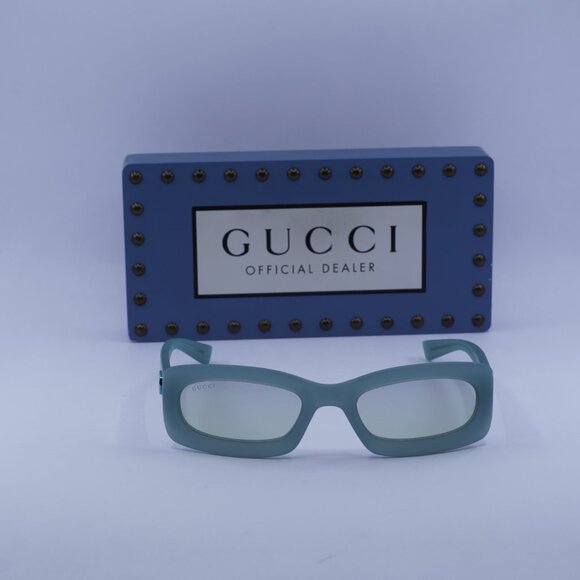 Gucci GG1786S 005 Rectangle Sunglasses - Light Green/Blue to Green Gradient - Picture 4 of 10